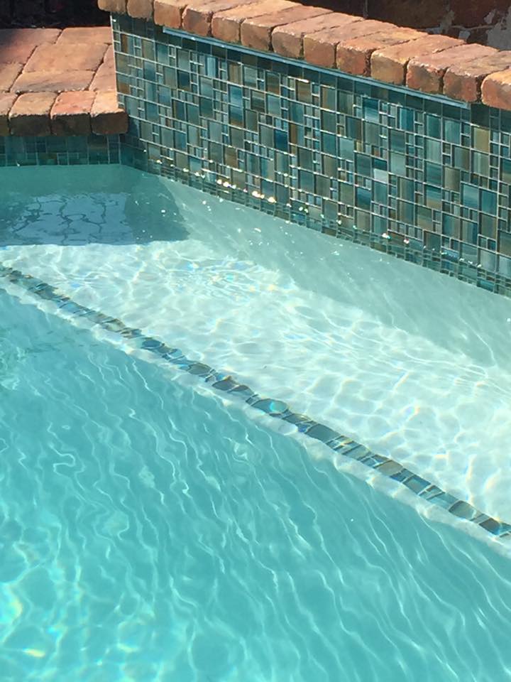 custom tile work in recently finished pool construction