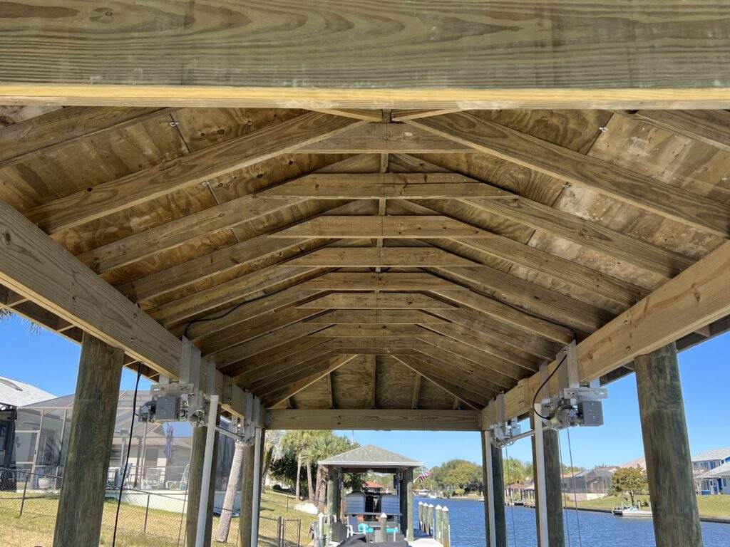 Inner view of new boat house roof.