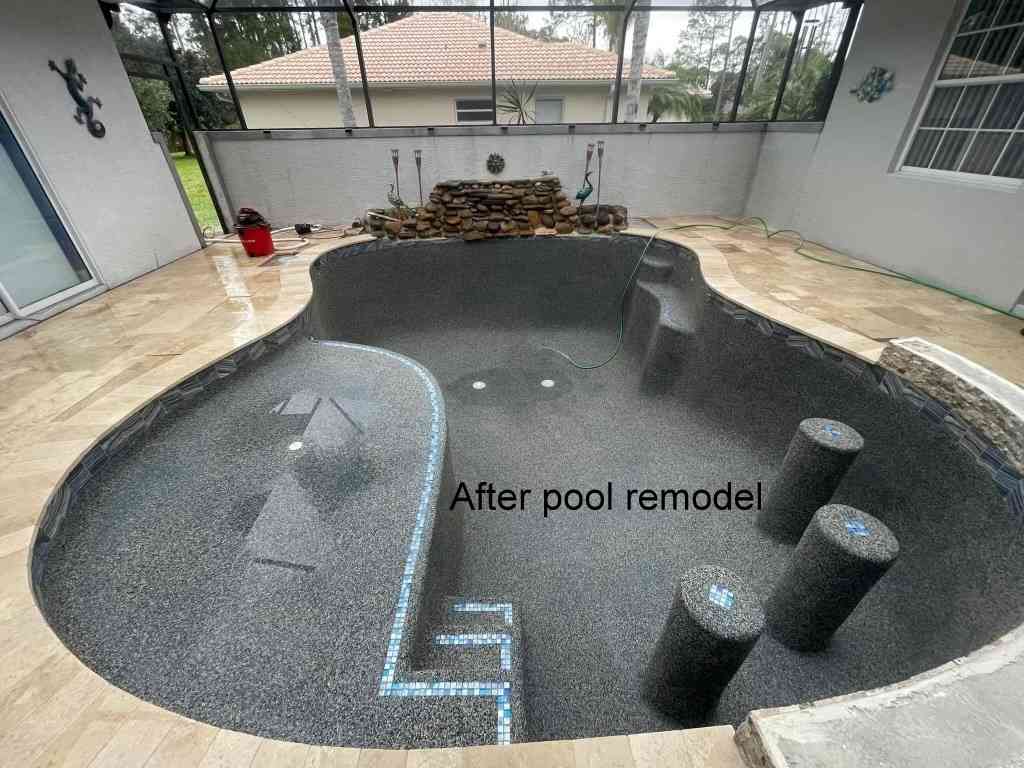 Pool in Palm Coast after remodel.