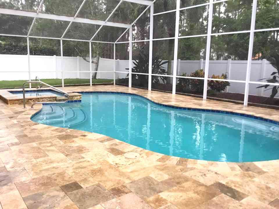Existing pool in Palm Coast after remodel