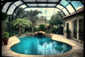 Luxury inground pool in Florida home