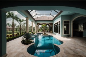 custom gunite pool in Florida home
