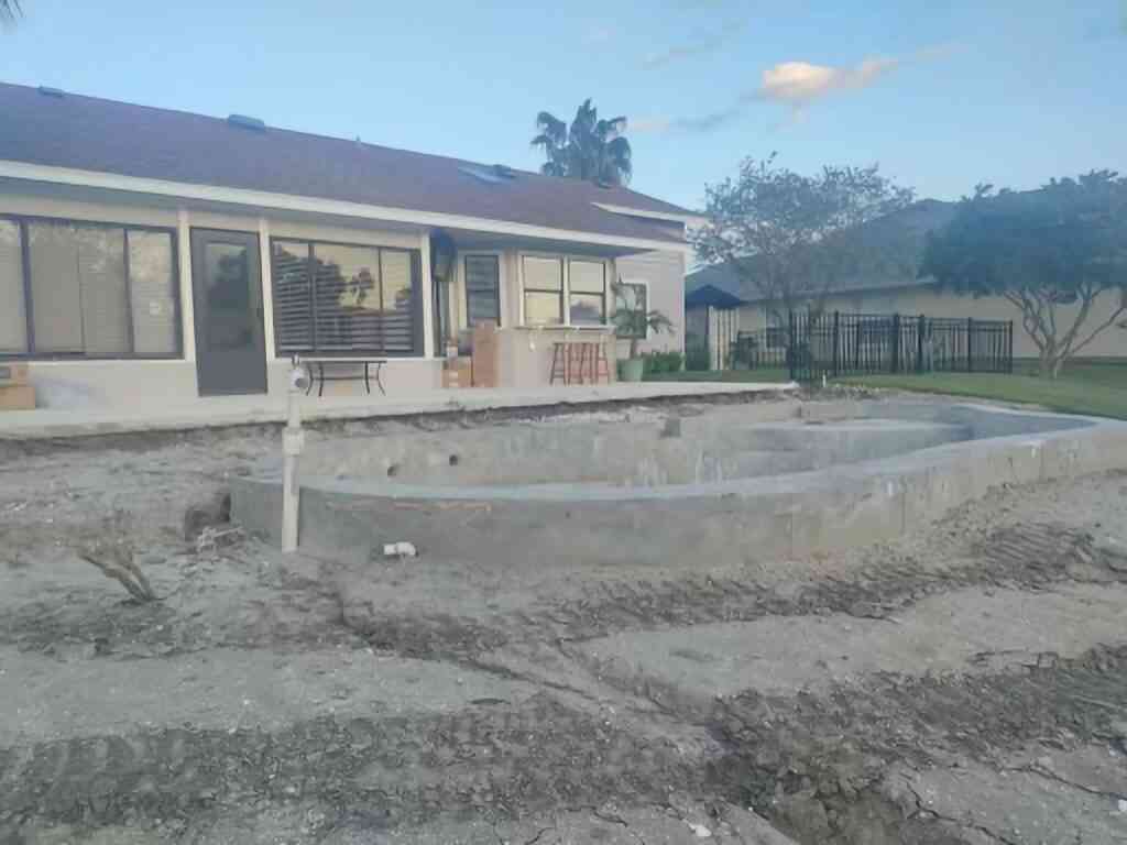 New pool construction in Palm Coast ready for plumbing