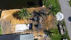 Custom pool construction in Palm Coast with high water table area