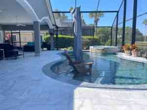 Travertine pool deck in St Augustine