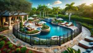 luxurious inground swimming pool in Florida