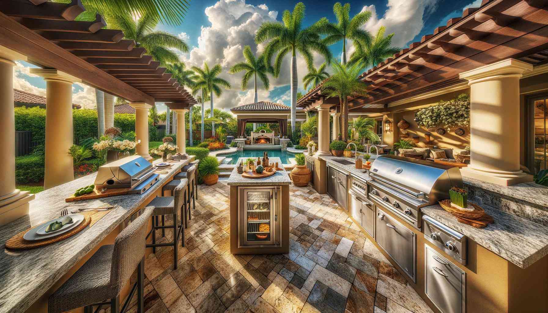Luxurious outdoor kitchen in Palm Coast home