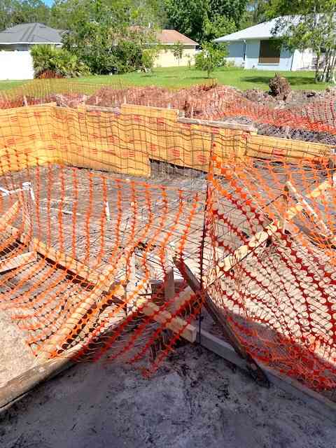 steel rebar framing for new gunite pool in Palm Coast