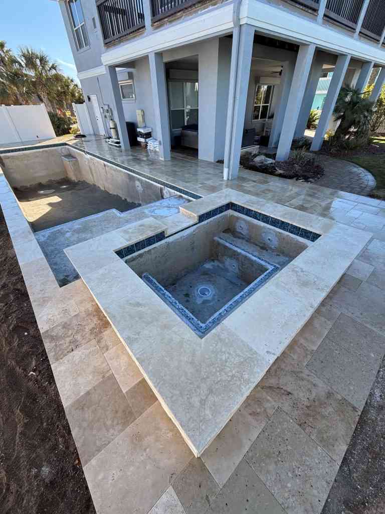 travertine pavers installed