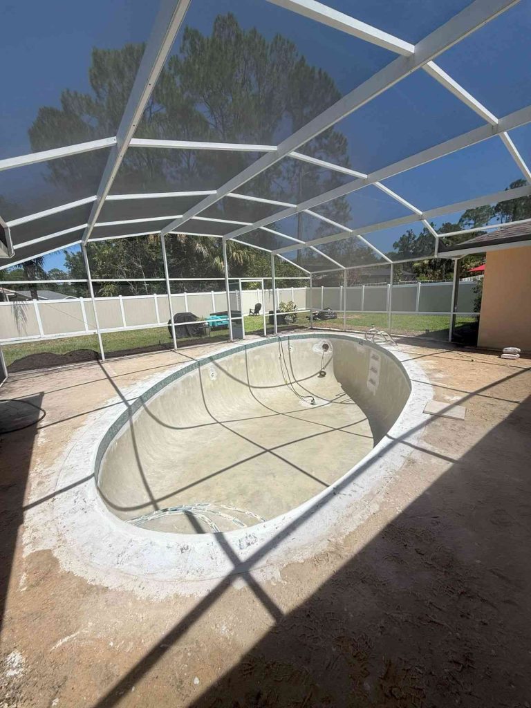 waterline tile installation for new pool remodel in Palm Coast