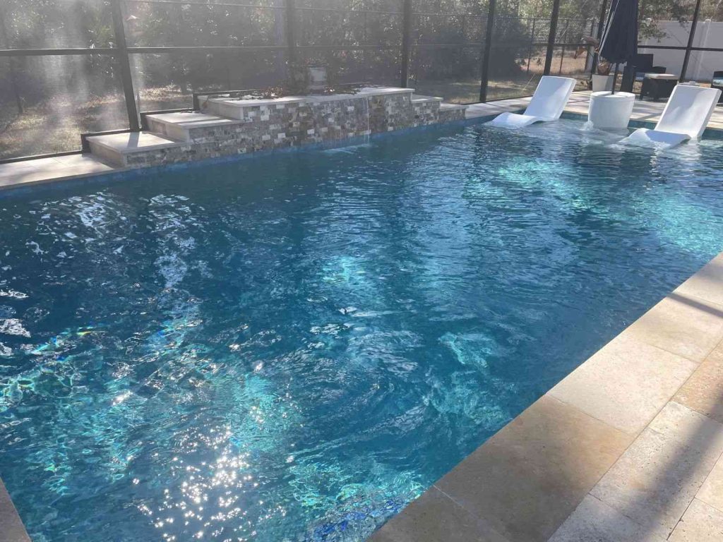 custom rectangular gunite pool in Palm Coast's L section