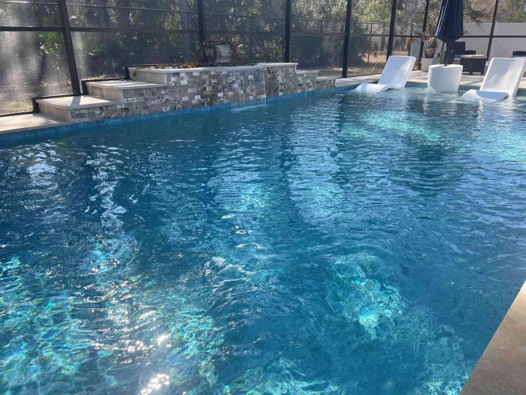 Custom gunite pool construction in Palm Coast's L section