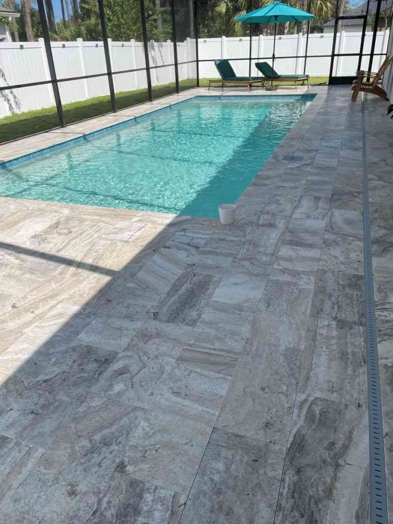 Gunite pool construction with lifetime interior plaster.