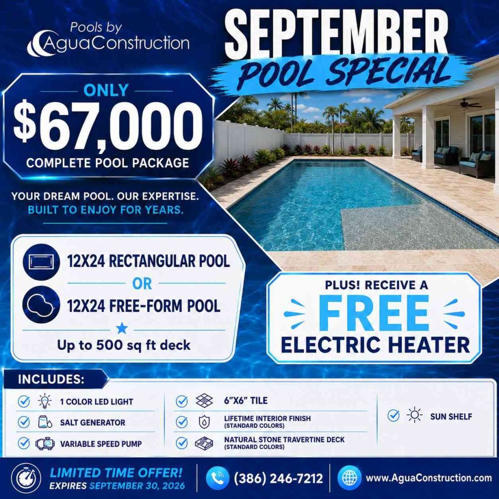 Agua Construction September 2026 pool special